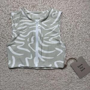Stone Fox Swim Mase Top in Aloe Lines XS NWT